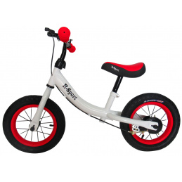 Bicicletă de echilibru R3 roșu-alb R-Sport 12'' frână, clopoțel