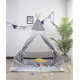 Aga4Kids Cort Teepee pentru Copii ZigZag Alb