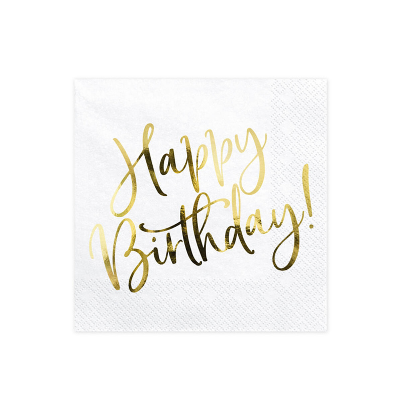 Aga4Kids Șervețele de hârtie Happy Birthday 33x33 cm 20 bucăți