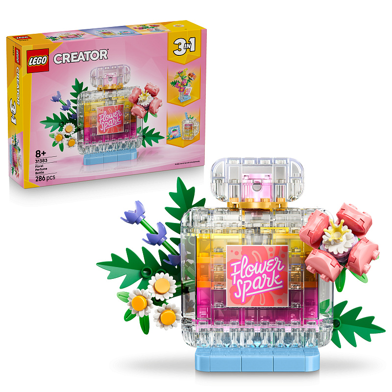 LEGO® Creator 3 în 1 31383 Sticlă de parfum cu flori decorativă