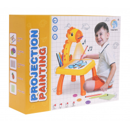 Proiector Interactiv pentru Desen Girafă pentru copii 3+ Masă + Lampă de noapte + 24 Imagini + 12 Markere + Sunete Lumini