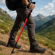 Aga Bețe de trekking AntiShock 61–135 cm Roșu