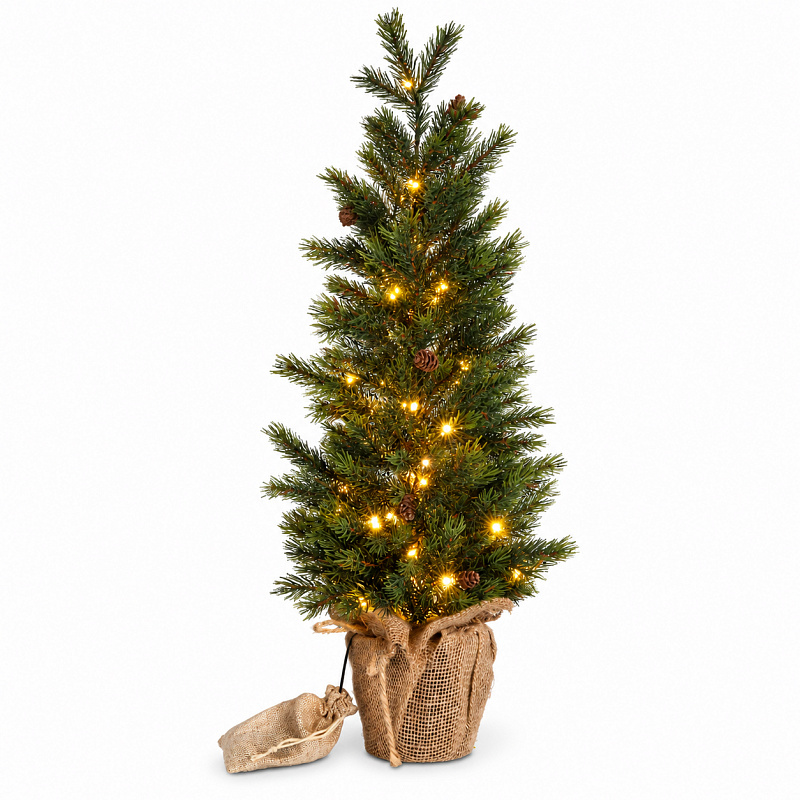 Aga Brad artificial de Crăciun în ghiveci 70 cm înzăpezit cu iluminare LED