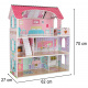 Aga MDF Căsuță pentru păpuși cu mobilier 70 cm Roz LED