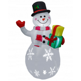 Om de zăpadă gonflabil cu iluminare LED - 150 cm - fulgi de zăpadă albi