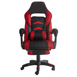 Scaun de birou Aga Negru - Roșu cu suport pentru picioare