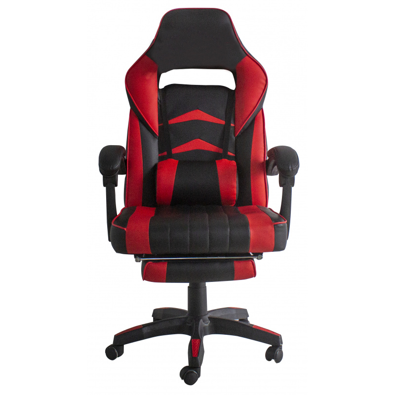 Scaun de birou Aga Negru - Roșu cu suport pentru picioare