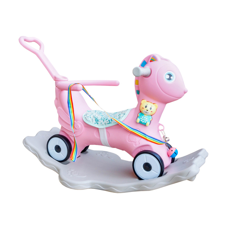 Aga4Kids Cal de leagăn din plastic 2în1 DS3803 Roz