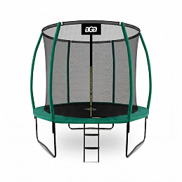 Aga SPORT EXCLUSIVE Trambulină 250 cm Verde închis + plasă de protecție + scară - CALITATEA a II-a