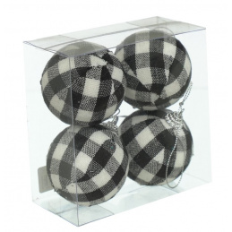 Set de patru ornamente de Crăciun în carouri pentru brad Set de patru ornamente de Crăciun în carouri pentru brad
