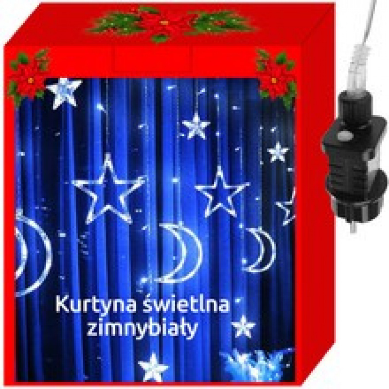 Cortină luminoasă stea, lună 138 LED alb rece ISO 11330