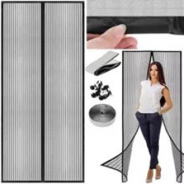 Plasă de țânțari pentru uși cu magneți HQ 100x210 cm neagră Malatec 18602