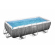 Power Steel 404x201x100 Imitare ratan 13x6FT BESTWAY 6in1 Rack Pool + pompă + scară