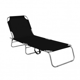 Șezlong de grădină Aga Reglabil Negru
