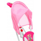 tricicletă pentru copii Elephant Pink + sunete + copertină + barieră de siguranță + suport pentru picioare + mâner + schiuri + spațiu de depozitare