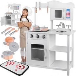 Bucătărie albă din lemn pentru copii inducție ZA4127 universală