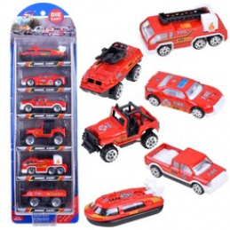 Set de mașinuțe 6 bucăți pompieri metalice ZA3505 universal