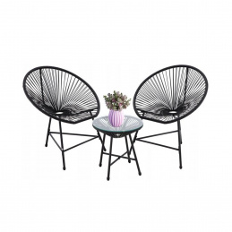 Set mobilier de grădină Aga Negru