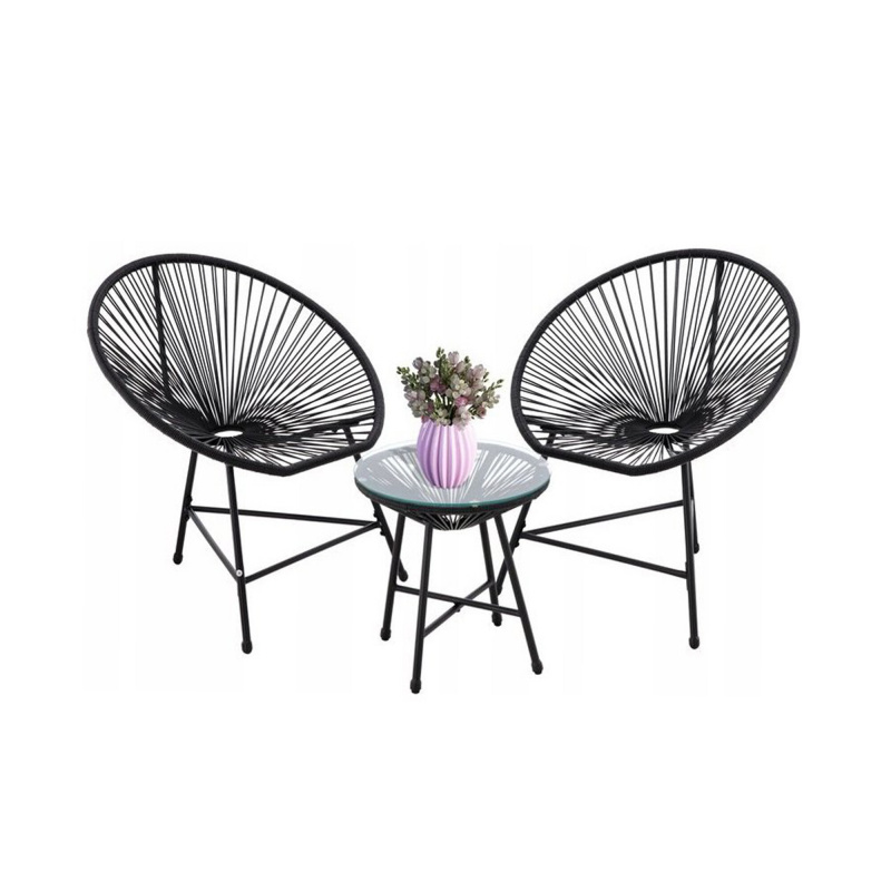 Set mobilier de grădină Aga Negru