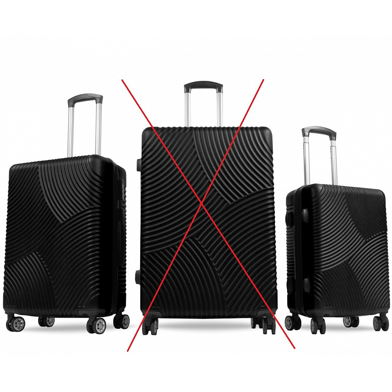 Aga Travel Set de valize de călătorie, măr. M + S Negru 6CZ030 - CALITATEA a II-a
