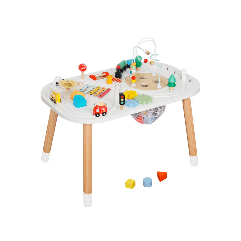 Aga4Kids Masă Montessori pentru copii cu activități și cale ferată de jucărie