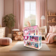 Aga MDF Căsuță pentru păpuși cu mobilier 70 cm Roz LED