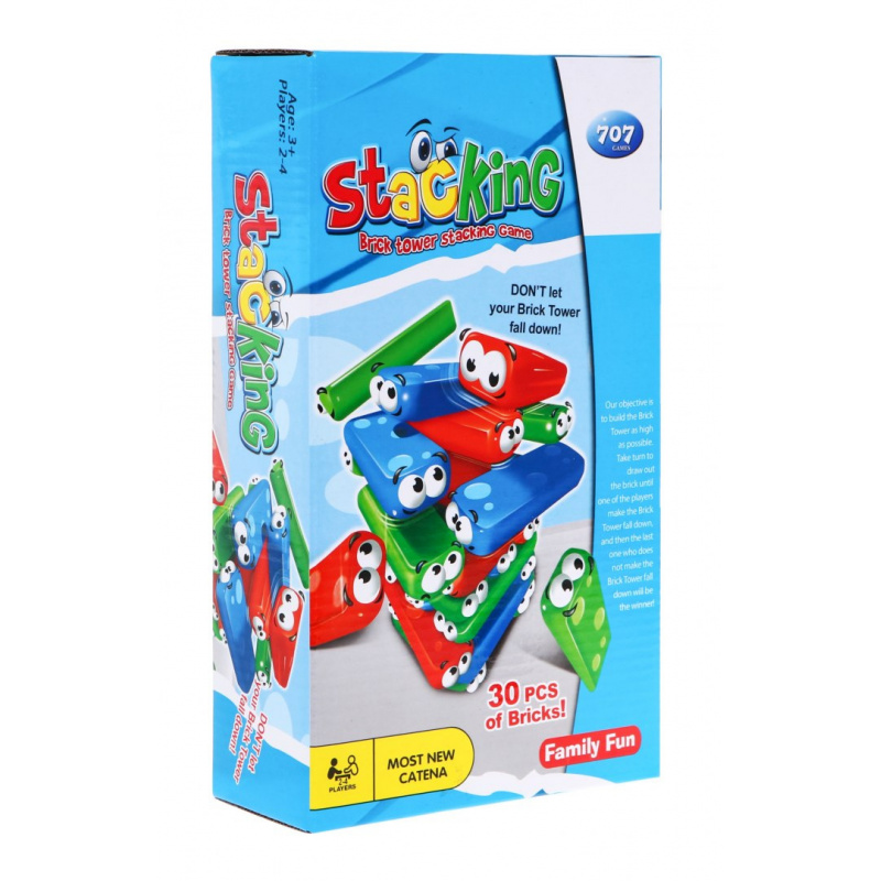 Mini joc arcade Jenga pentru copii 3+ Construirea turnurilor + 30 de blocuri colorate + zaruri