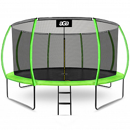 Aga SPORT EXCLUSIVE Trambulină 430 cm Verde deschis + plasă de protecție + scară