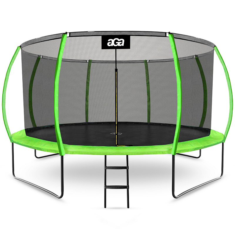 Aga SPORT EXCLUSIVE Trambulină 430 cm Verde deschis + plasă de protecție + scară