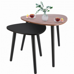 Set de mese de cafea maro și negru Set de mese de cafea maro și negru