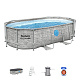 BESTWAY Power Steel Swim Vista piscină cu fereastră 427x250x100 14x8FT 7in1
