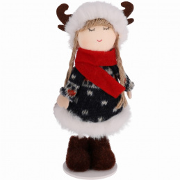 Figurină Doamna Moș Crăciun spiriduș Renifer