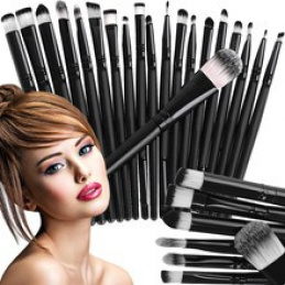 Set de pensule cosmetice 20 bucăți negru ISO 8544