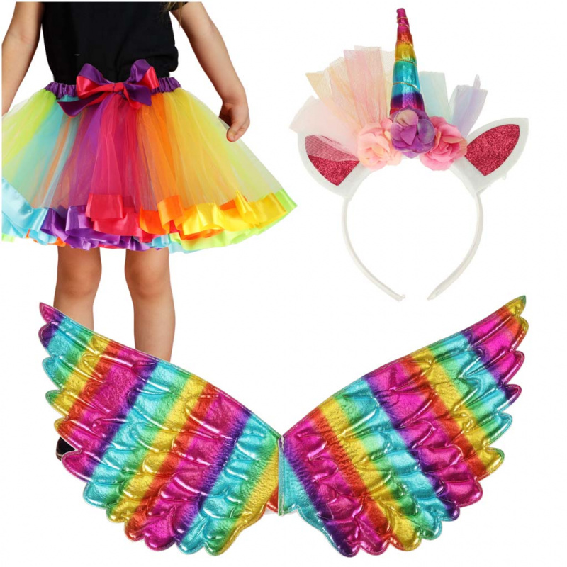 Costum unicorn fustă bentiță aripi