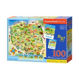 Castorland Harta Poloniei 100 piese și quiz Puzzle CA0010 universal