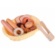 Coș de pâine cu produse de patiserie din lemn ZA4134