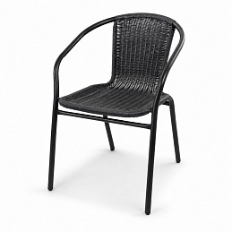 Linder Exclusiv Scaun de grădină RATAN Gri închis/Negru