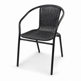 Linder Exclusiv Scaun de grădină RATAN Gri închis/Negru