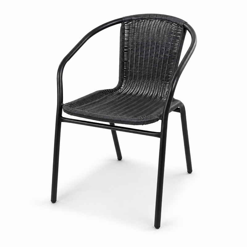 Linder Exclusiv Scaun de grădină RATAN Gri închis/Negru