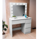 Aga Măsuță de toaletă cu oglindă și iluminare Alb mat