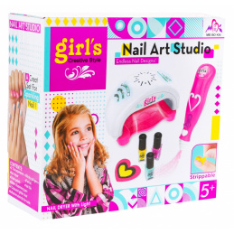 Set de manichiură pentru fetițe 5+ Uscător de unghii Mașină de sclipici Lacuri 15 piese.