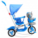 tricicletă pentru copii Elephant Blue + sunete + copertină + barieră + suport pentru picioare + mâner + schiuri + spațiu de depozitare