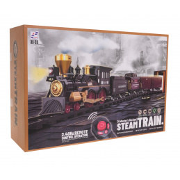 Tren Retro controlat de la distanță pentru copii 5+ Pista 247 cm + Telecomandă 2,4 GHz + Sunete Lumini + Funcție de Fum Tren Retro controlat de la distanță pentru copii 5+ Pista 247 cm + Telecomandă 2,4 GHz + Sunete Lumini + Funcție de Fum