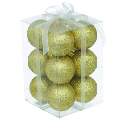 Set de doisprezece ornamente de Crăciun aurii pentru brad