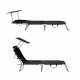 Aga 2x Șezlong de grădină reglabil cu copertină Negru