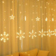 Cortină luminoasă fulgi de zăpadă, stele 138 LED, USB, telecomandă, alb cald ISO 19746
