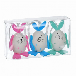Ouă iepurași 3 buc. pentru agățarea de Paște