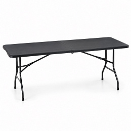 Aga Masă pliabilă de grădină 180x70x74 cm Negru Aga Masă pliabilă de grădină 180x70x74 cm Negru