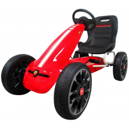 Kart ABARTH ROȘU, roți din spumă EVA, frână de mână, licență