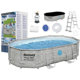Suport pentru piscină Bestway 488x305x107 11in1 piatră 56946